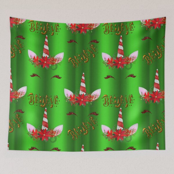 Item preview, Green Unicorn Christmas Believe designed and sold by GraphicAllusion.