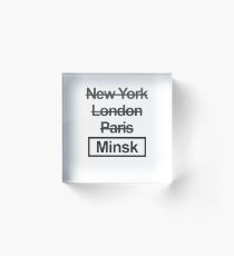 Minsk Belarus City Text design Acrylic Block