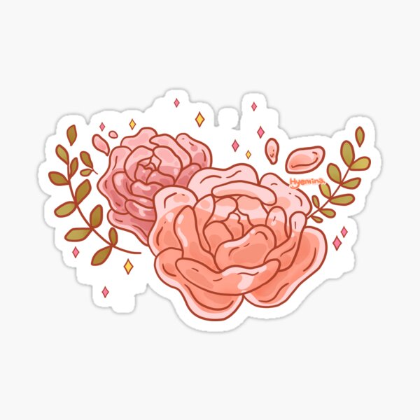 Two Clear Roses Sticker