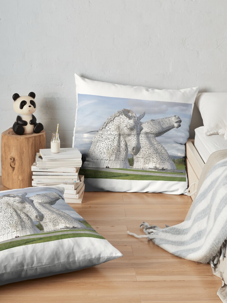 Alternate view of the Kelpies , Helix Park , Grangemouth 43112 Floor Pillow