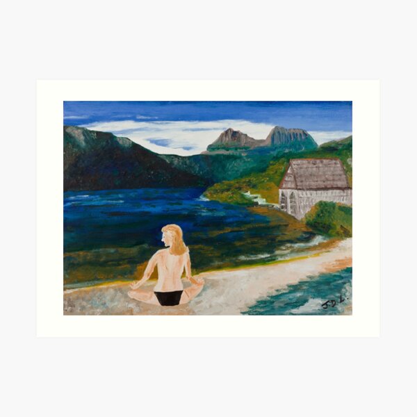 Woman at Dove Lake Art Print