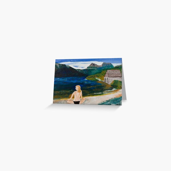 Woman at Dove Lake Greeting Card
