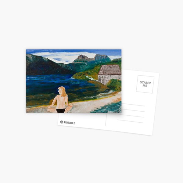 Woman at Dove Lake Postcard