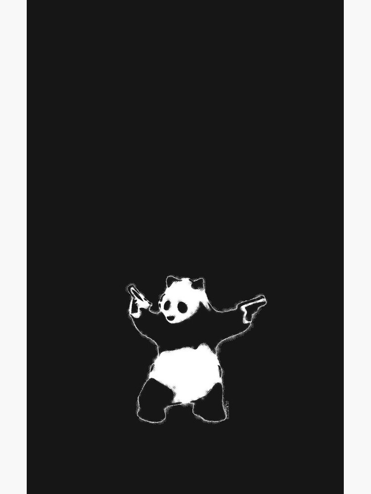 Banksy Panda with guns black and white grunge Graffiti Street art 