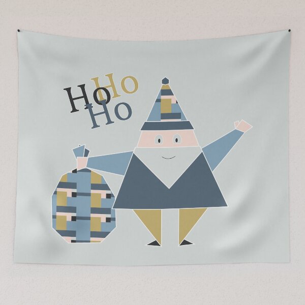 Item preview, geometric happy santa Ho Ho Ho designed and sold by studioMoSa.