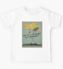 WPA United States Government Work Project Administration Poster 0739 The Fly is as Deadly as a Bomber Philadelphia Depeartment of Public Health Kids Tee