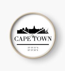 CAPE TOWN SOUTH AFRICA BLACK SILHOUETTE SKYLINE ART Uhr