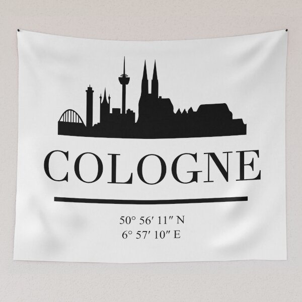 Item preview, COLOGNE GERMANY BLACK SILHOUETTE SKYLINE ART designed and sold by deificusArt.