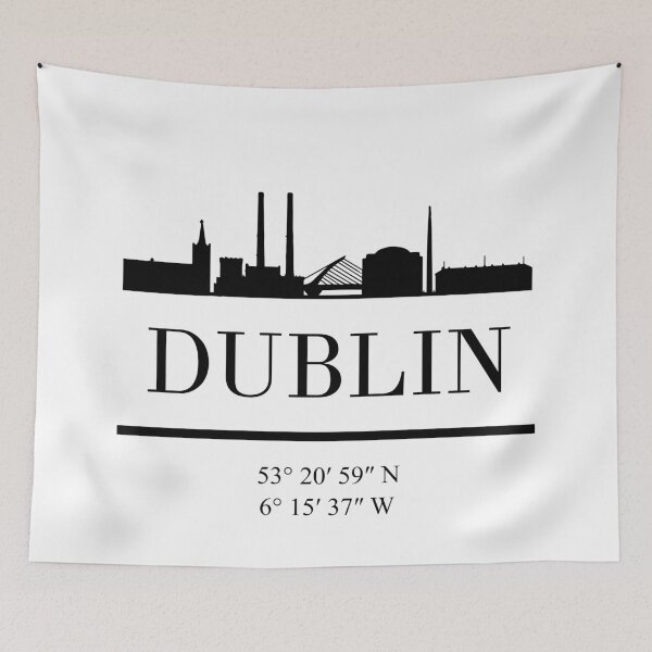Item preview, DUBLIN IRELAND BLACK SILHOUETTE SKYLINE ART designed and sold by deificusArt.