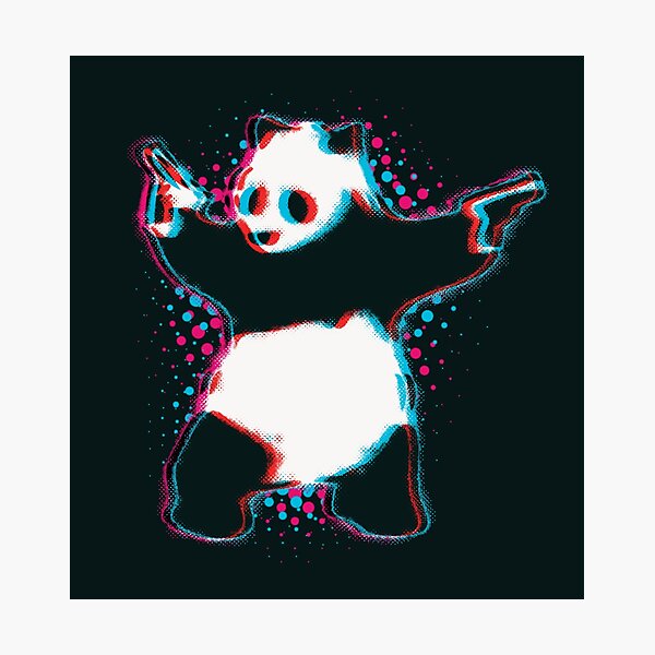 Banksy Panda Mit Schwarz Weiss Graffiti Strassenkunst Mit Waffen Und Banksy Signatur Auf Weissem Hintergrund Hd Hochwertiger Online Shop Fotodruck Von Iresist Redbubble