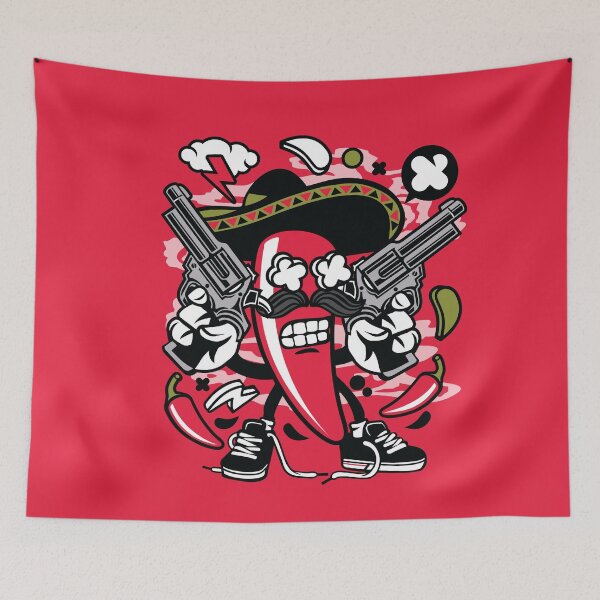 Item preview, Chilli Mexicano Cartoon Character - fun graphic - illustration that makes everyone smile ! designed and sold by Nickelparis.