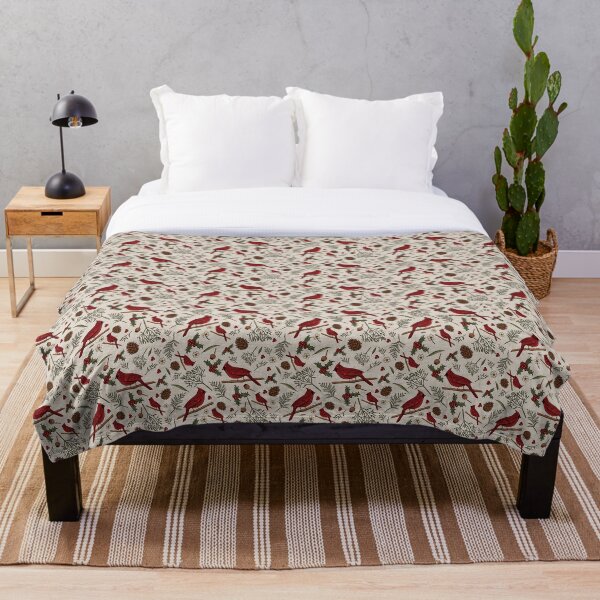 Chistmas cardinal Throw Blanket