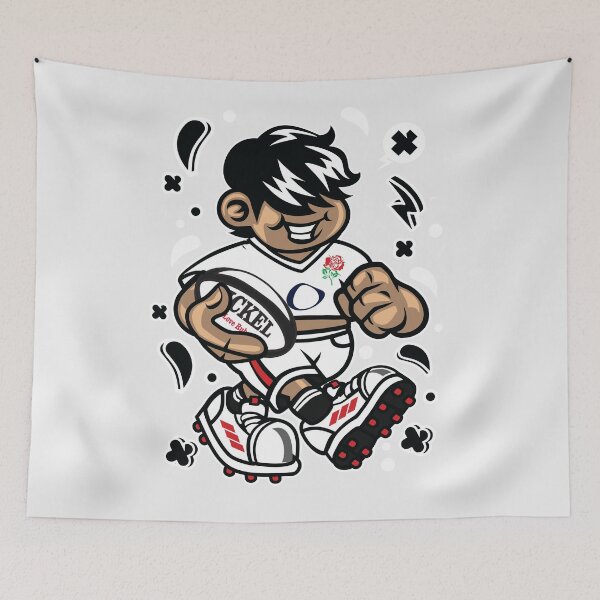 Item preview, English Rugby T-shirt - Funny English Cartoon Character Playing Rugby Match for Fun! designed and sold by Nickelparis.