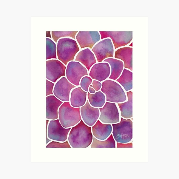 Succulent - Purple Palette Art Print