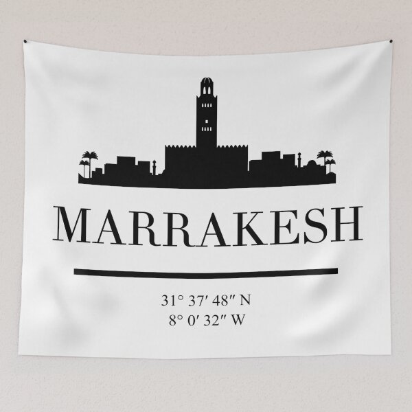Item preview, MARRAKESH MOROCCO BLACK SILHOUETTE SKYLINE ART designed and sold by deificusArt.