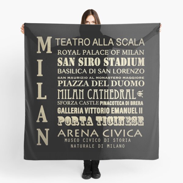 Milan Famous Landmarks Scarf