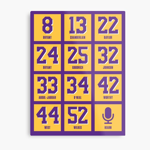 Los Angeles Basketball Retired Numbers Metal Print