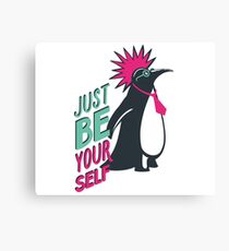 Penguin punk Canvas Print
