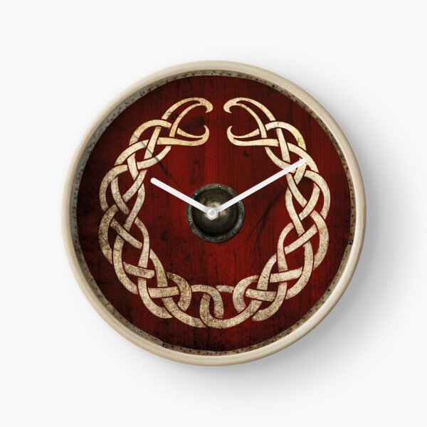 Bouclier viking Entrelacs Nordiques Horloge