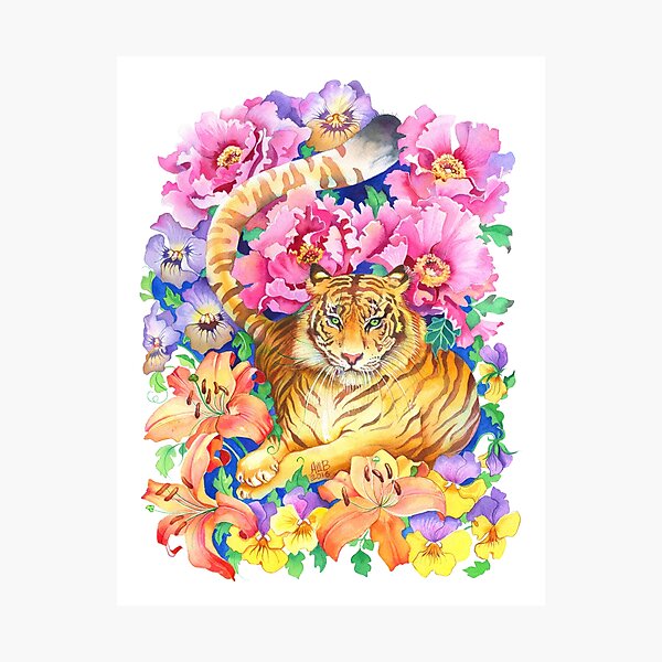 Tiger Chinese Zodiac Watercolor Photographic Print