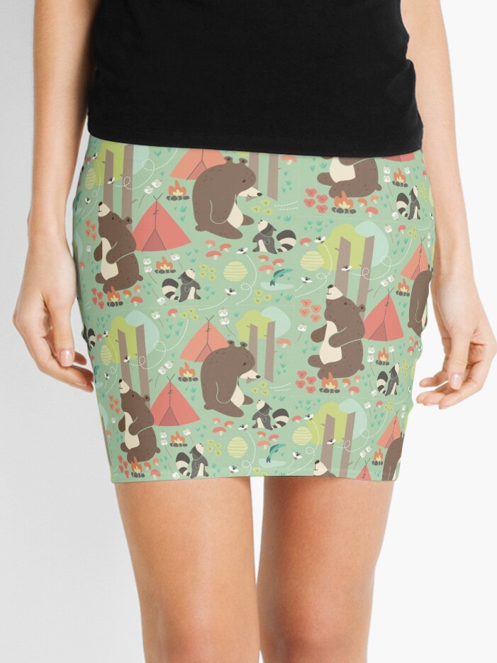 Thumbnail 1 of 4, Mini Skirt, Bears of Summer designed and sold by limegreenpalace.