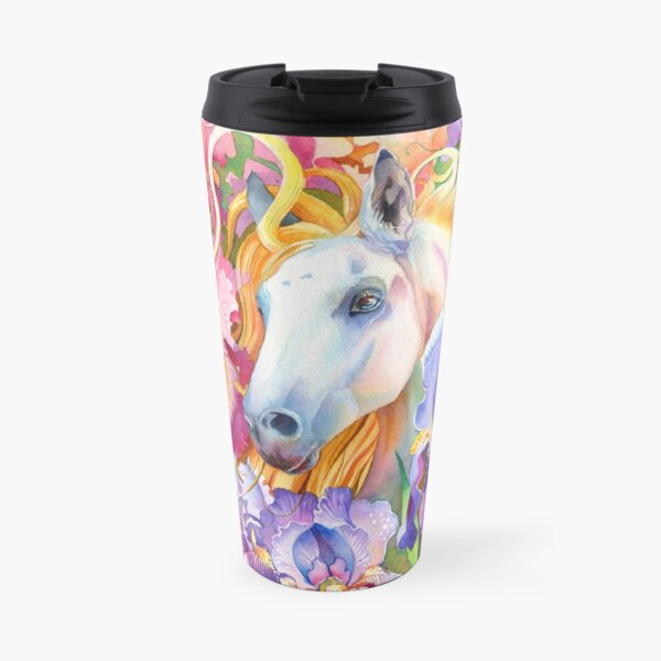 Horse Chinese Zodiac Watercolour Travel Mug