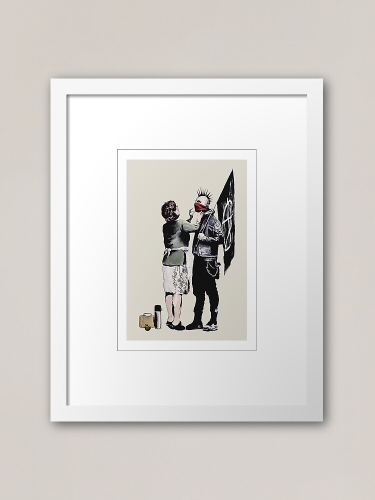 BANKSY ORIGINAL THOUGHT QUOTE - DEEP FRAMED CANVAS WALL ART GRAFFITI PRINT-  RED