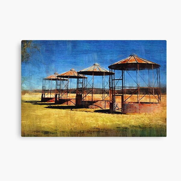Old Farm Silos Canvas Print