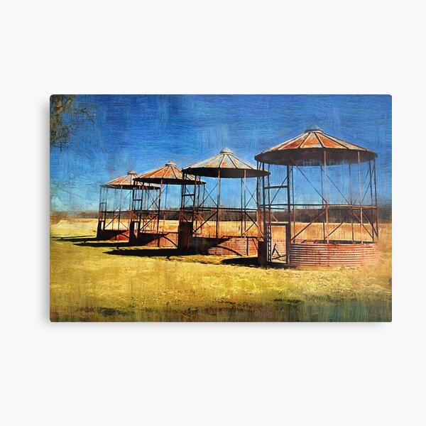 Old Farm Silos Metal Print