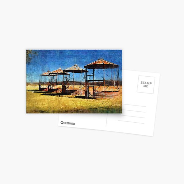 Old Farm Silos Postcard