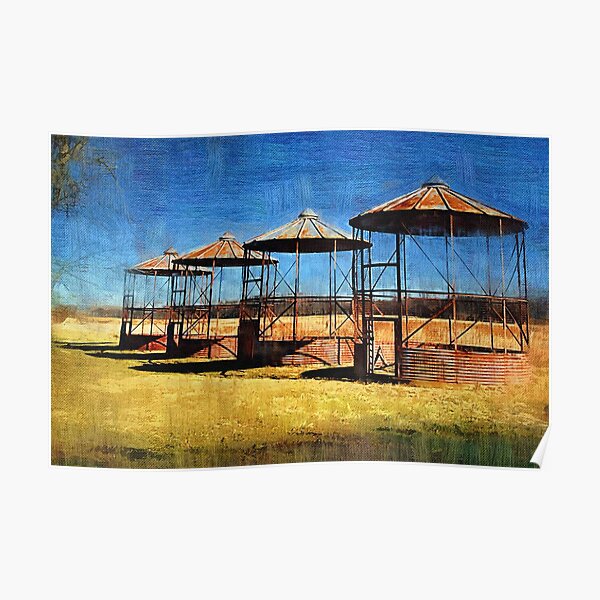 Old Farm Silos Poster