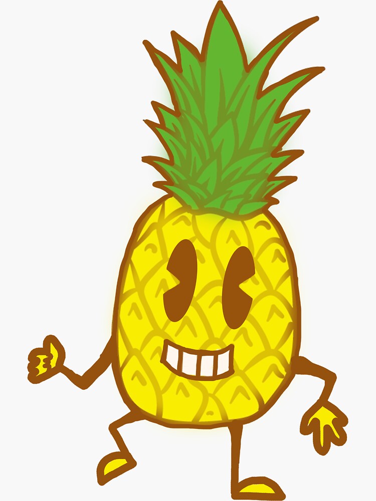 "Pineapple Head" Sticker for Sale by Bridie96 Redbubble