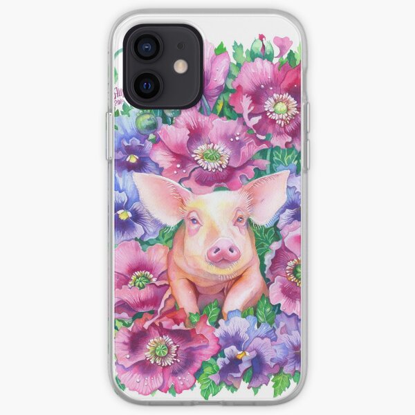 Pig Chinese Zodiac Watercolour iPhone Soft Case