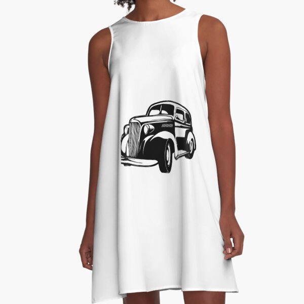 Car Auto Repair Shop Collector's Car Retro Style Transportation A-Line Dress