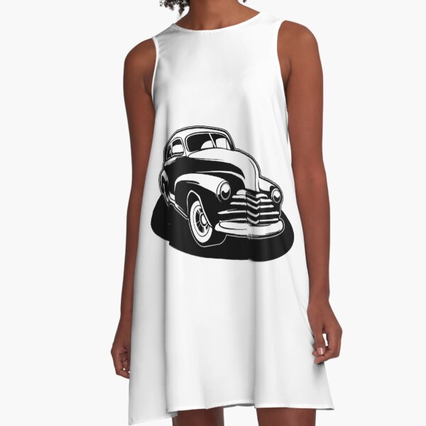 Car Auto Repair Shop Collector's Car Retro Style Transportation A-Line Dress