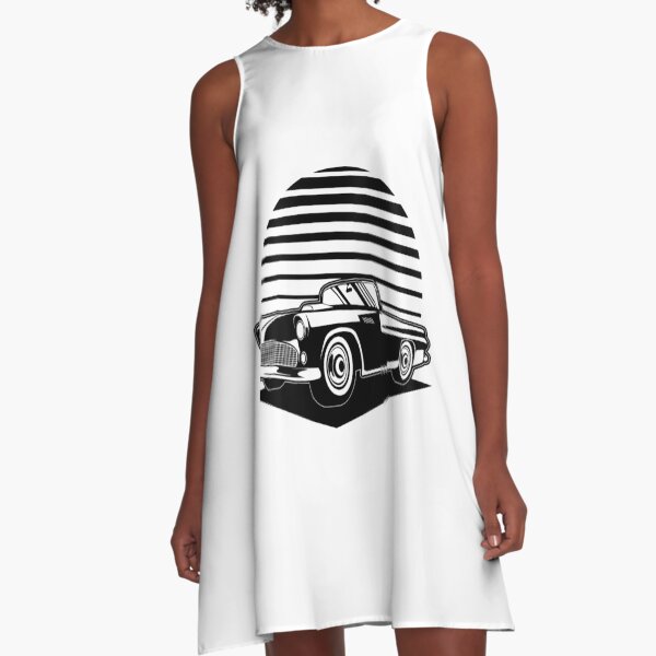Car Auto Repair Shop Collector's Car Retro Style Transportation A-Line Dress