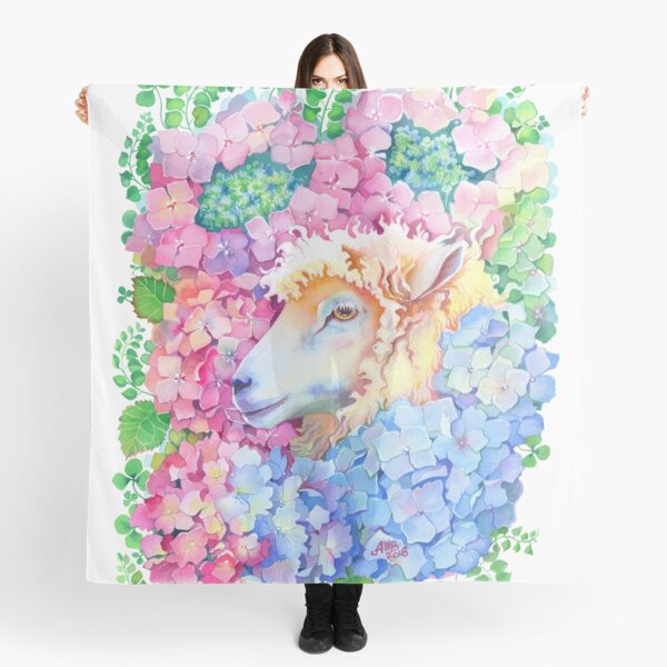 Cow - Ox Chinese Zodiac Watercolor Scarf for Sale by Anna Bucciarelli