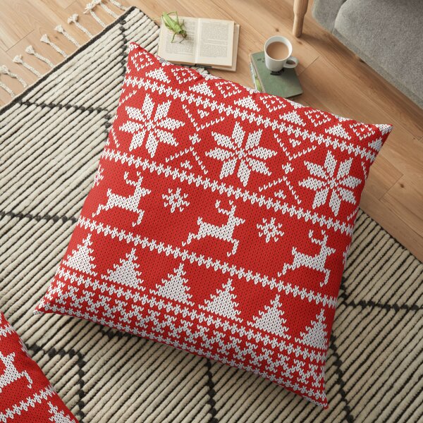 Fair Isle Christmas Floor Pillow