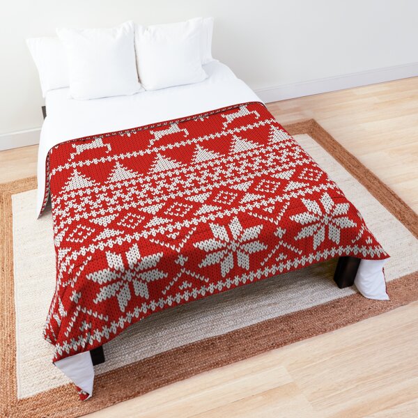 Cozy Boho Nordic Christmas Knitted Snowflakes Pattern Neutral and