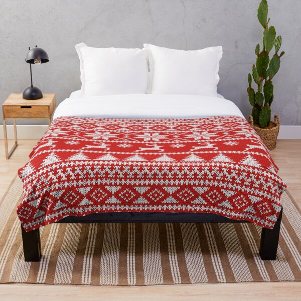 Fair Isle Christmas Throw Blanket
