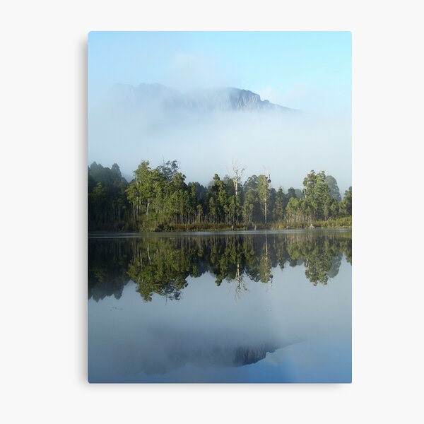 Mt Murchison - mistily reflected on Lake Rosebery Metal Print