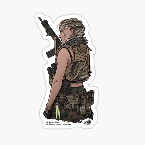 Special Ops Military Female Soldier Sticker