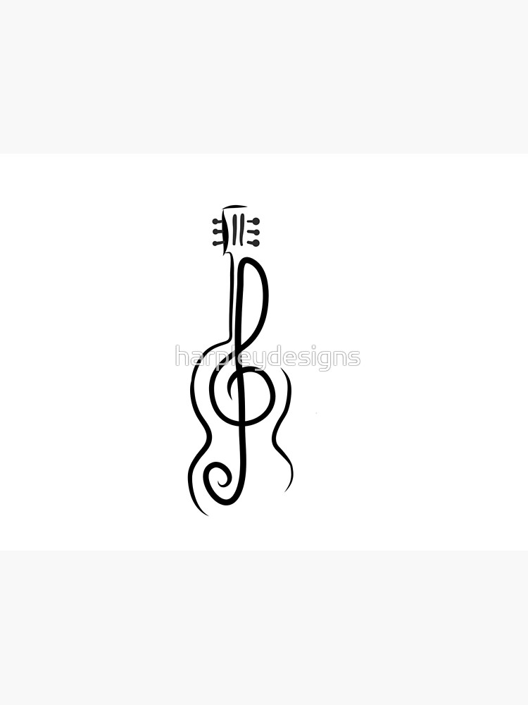 "Treble Clef Guitar" Poster by harpleydesigns | Redbubble