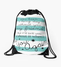 See You Again Lyrics Highlight Drawstring Bag
