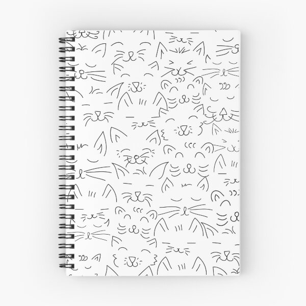 Item preview, stylish cat faces black and white designed and sold by studioMoSa.