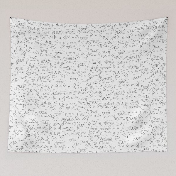 Item preview, stylish cat faces black and white designed and sold by studioMoSa.