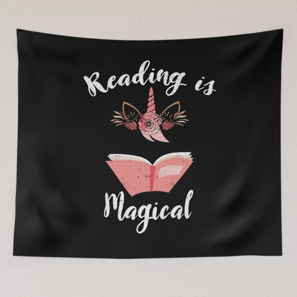 Item preview, Reading is Magical Unicorn Bookworm Book Library designed and sold by Kieran Abbott.