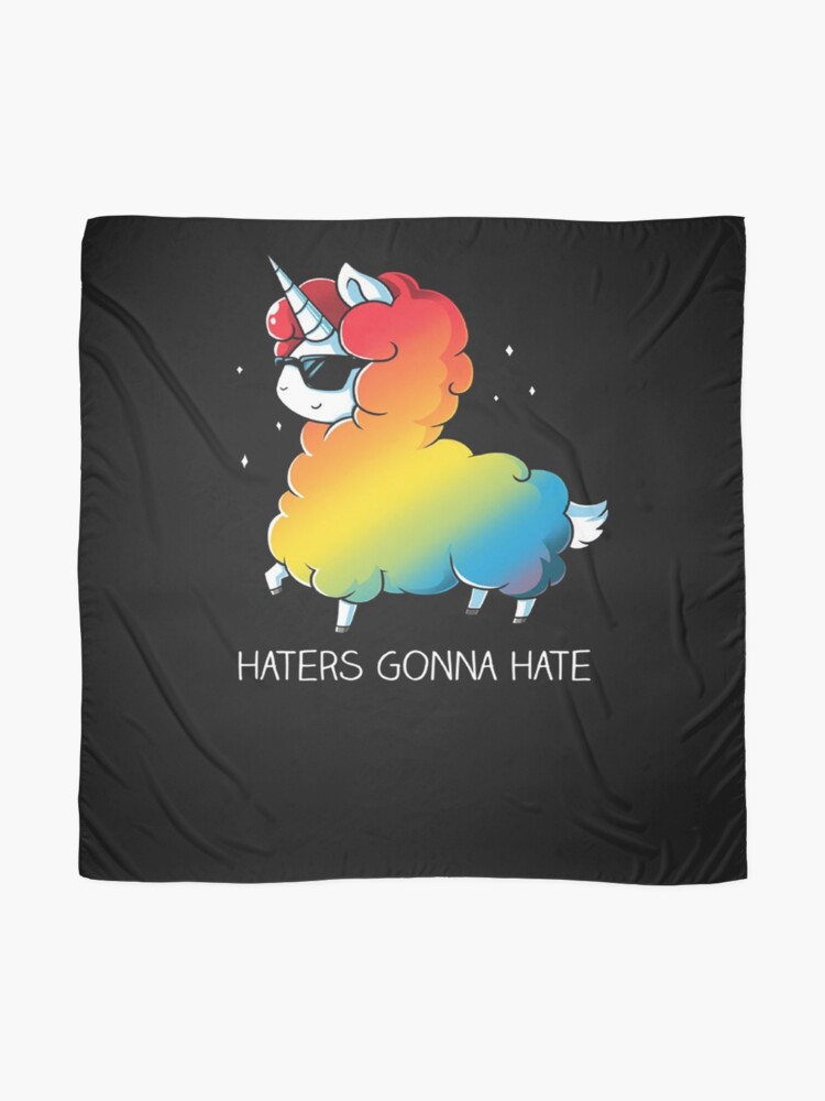 "Haters Gonna Hate Rainbow Llama Unicorn Llamacorn Shirt " Scarf for