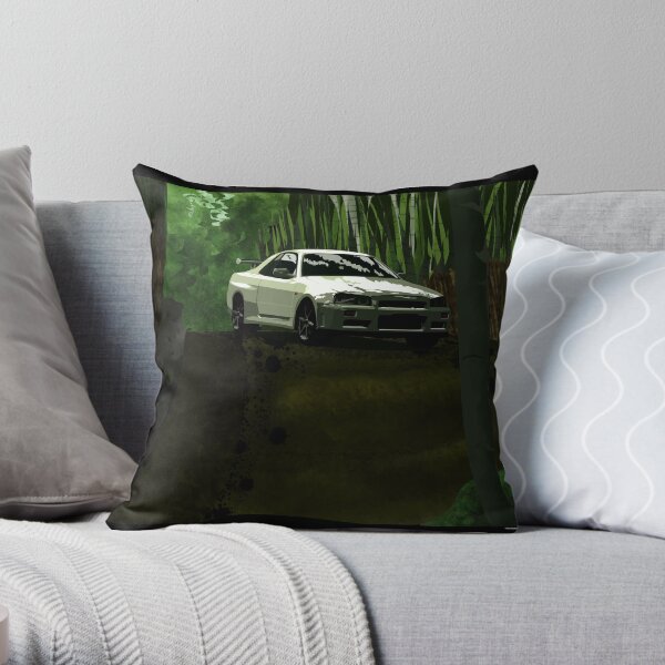 Skyline and Bamboo Throw Pillow