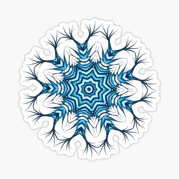 Snowflake Mandala In Blue Sticker